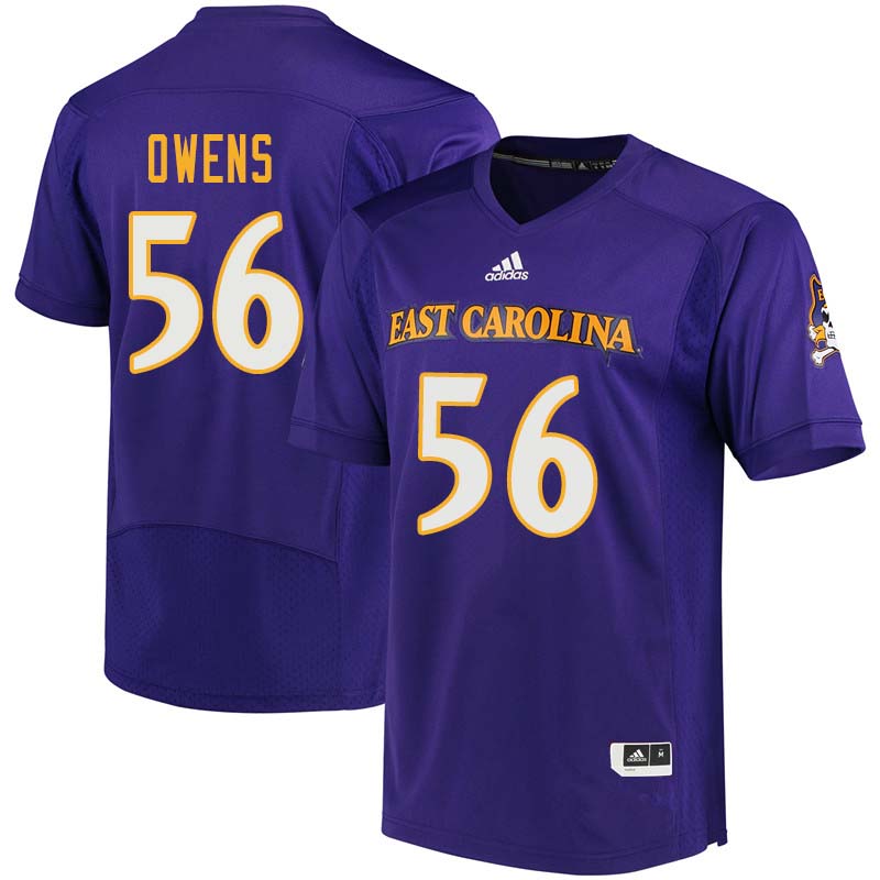 Men #56 Tyree Owens East Carolina Pirates College Football Jerseys Sale-Purple